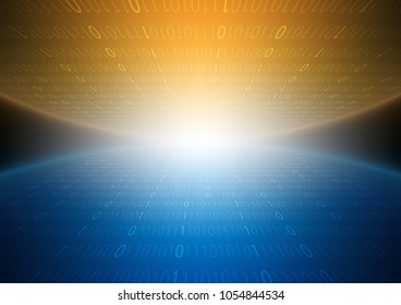 Spherical light with digit pass code transferring, Technology abstract, Sci-Fi and engineering concept, Vector illustration background, Backdrop, wallpaper, template.