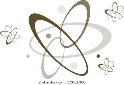 Spherical molecules on a white background