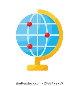 A spherical representation of Earth, showing continents, and countries, often used to symbolize global concepts or geography