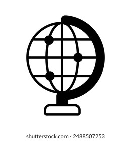 A spherical representation of Earth, showing continents, and countries, often used to symbolize global concepts or geography