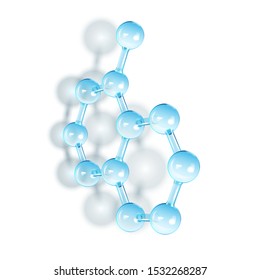 Spherical Rod Molecule Biochemistry Model Vector. Organic Chemistry Glass Molecule. Reflective And Refractive Molecular Chemical Compound. Atomic Components Transparent Realistic 3d Illustration