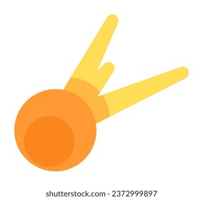Spherical satellite with three antennas icon. High tech orbital satellite. Extraterrestrial travel and deep space exploration. Simple flat vector symbol isolated on white background