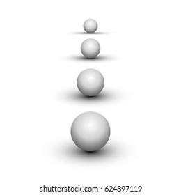 Spherical shadow set of objects on the white background. Vector illustration