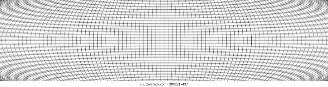Spherical, sphere orb distort effect 
long, oblong irregular rectangular wire-frame, grid, mesh, lattice and trellis lines matrix