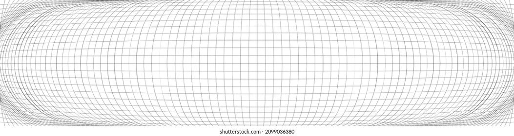 Spherical, sphere orb distort effect 
long, oblong irregular rectangular wire-frame, grid, mesh, lattice and trellis lines matrix