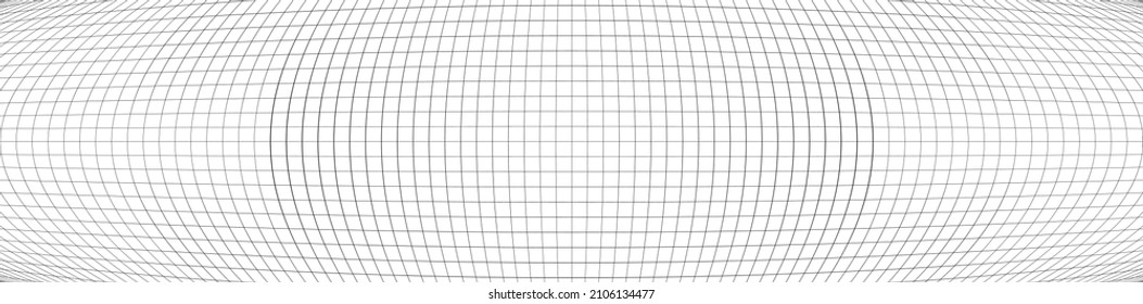 Spherical, sphere orb distort effect 
long, oblong irregular rectangular wire-frame, grid, mesh, lattice and trellis lines matrix