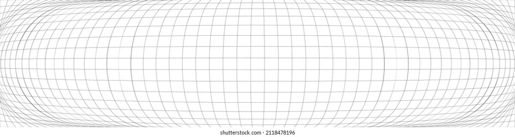 Spherical, sphere orb distort effect 
long, oblong irregular rectangular wire-frame, grid, mesh, lattice and trellis lines matrix