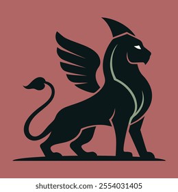 Sphinx ancient national Egyptian silhouette. Timeless symbol of Egypt's perfect for cultural, historical, or artistic projects.