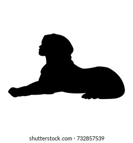 Sphinx ancient national egyptian silhouette. Vector illustration.