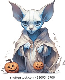 Sphinx cat, cute costume, Halloween theme