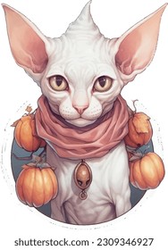 Sphinx cat, cute costume, Halloween theme