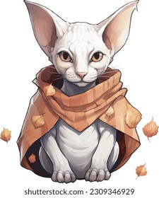 Sphinx cat, cute costume, Halloween theme