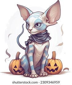 Sphinx cat, cute costume, Halloween theme