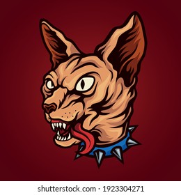 Sphinx cat head vector illustration