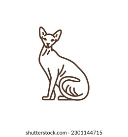 Sphinx cat line icon. Farm animals. Pictogram for web page, mobile app, promo.