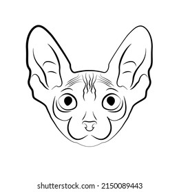 Sphinx cat. Logo with beautiful cat .