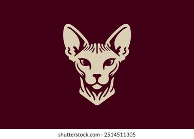 Sphinx cat logo, emblem, icon