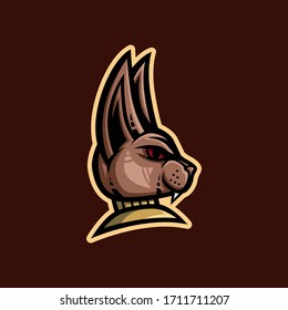 Sphinx cat mascot logo. egyptian cat mascot logo