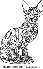 Sphinx cat in patterns vector