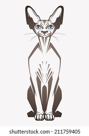 Sphinx cat. Vector illustration 