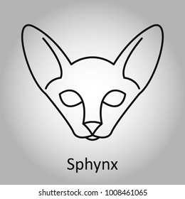 Sphinx. Sphinx cat. Web banner. Vector illustration.