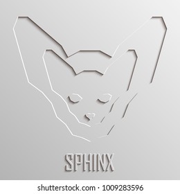 Sphinx. Sphinx cat. Web banner. Vector illustration.