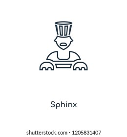 Sphinx concept line icon. Linear Sphinx concept outline symbol design. This simple element illustration can be used for web and mobile UI/UX.