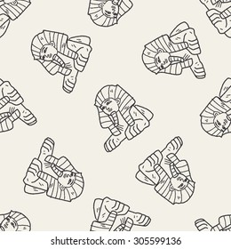 Sphinx doodle seamless pattern background