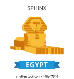 Sphinx, Egypt. Flat Vector illustration.