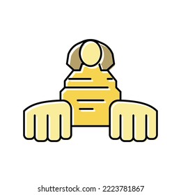 sphinx egypt monument color icon vector. sphinx egypt monument sign. isolated symbol illustration