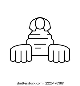 sphinx egypt monument line icon vector. sphinx egypt monument sign. isolated contour symbol black illustration