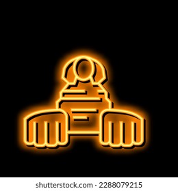 sphinx egypt monument neon light sign vector. sphinx egypt monument illustration