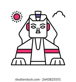  Sphinx Giza Vector Filled outline illustration style icon