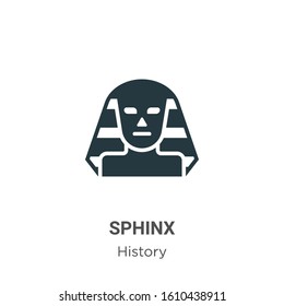 Sphinx glyph icon vector on white background. Flat vector sphinx icon symbol sign from modern history collection for mobile concept and web apps design.