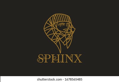 Sphinx Head Egyptian Logo Concept Stock Vector (Royalty Free ...