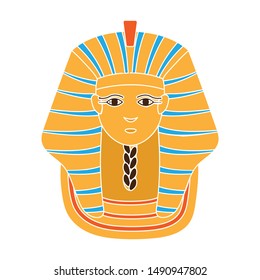 Sphinx icon in colour style isolated on white background. Ancient Egypt symbol stock vector illustration.