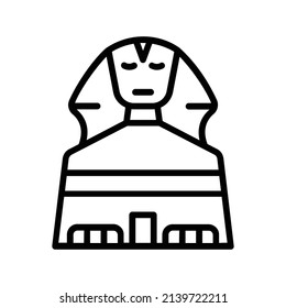 Sphinx Icon. Line Art Style Design Isolated On White Background