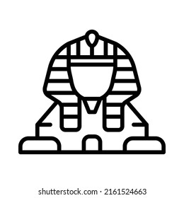 Sphinx Icon. Line Art Style Design Isolated On White Background