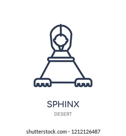 Sphinx icon. Sphinx linear symbol design from Desert collection. Simple outline element vector illustration on white background.