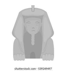 Sphinx icon in monochrome style isolated on white background. Ancient Egypt symbol stock vector illustration.