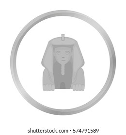 Sphinx icon in monochrome style isolated on white background. Ancient Egypt symbol stock vector illustration.