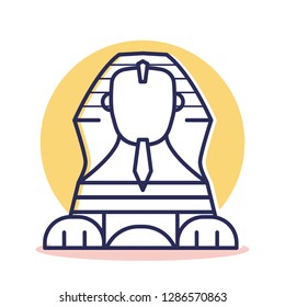 Sphinx Icon - Travel and Destination with Outline Style