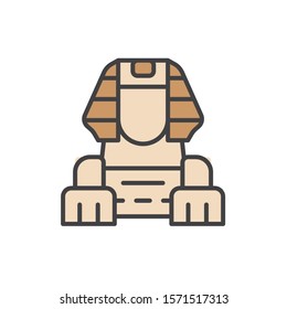 sphinx icon vector filled outline style design