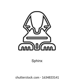Sphinx icon vector on white background. Black icon illustration