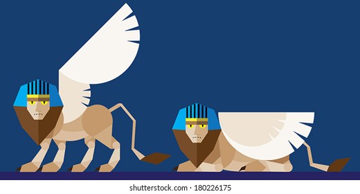 Sphinx - Illustration Flat vector illustration of egyptian monster - sphinx