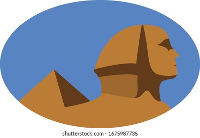 Sphinx, illustration, vector on white background.