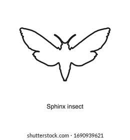 Sphinx insect icon vector on white background. Black icon illustration