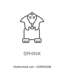 Sphinx linear icon. Modern outline Sphinx logo concept on white background from Desert collection. Suitable for use on web apps, mobile apps and print media.