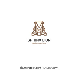 Sphinx lion vector logo template