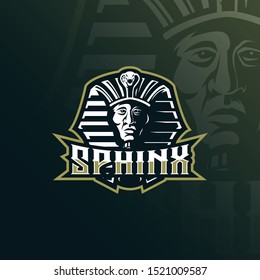 sphinx mascot logo design vector with modern illustration concept style for badge, emblem and tshirt printing. head sphinx illustration.